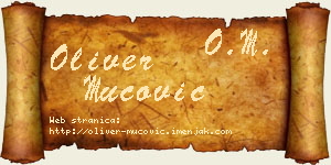 Oliver Mucović vizit kartica